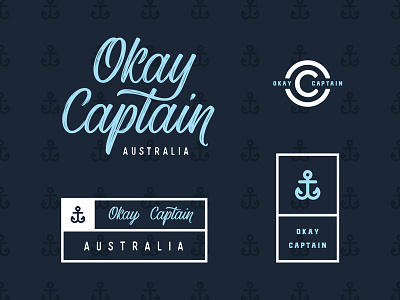 Okay Captain print & Lables anchor badge branding label lettering logo print script typography