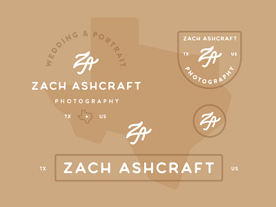 Personal Branding for Zach Achcraft badge branding camera lettering line art logo monogram outline photo texas typography usa