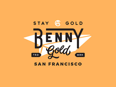 Benny Gold badge benny gold california concept gold lettering logo plane san francisco typography