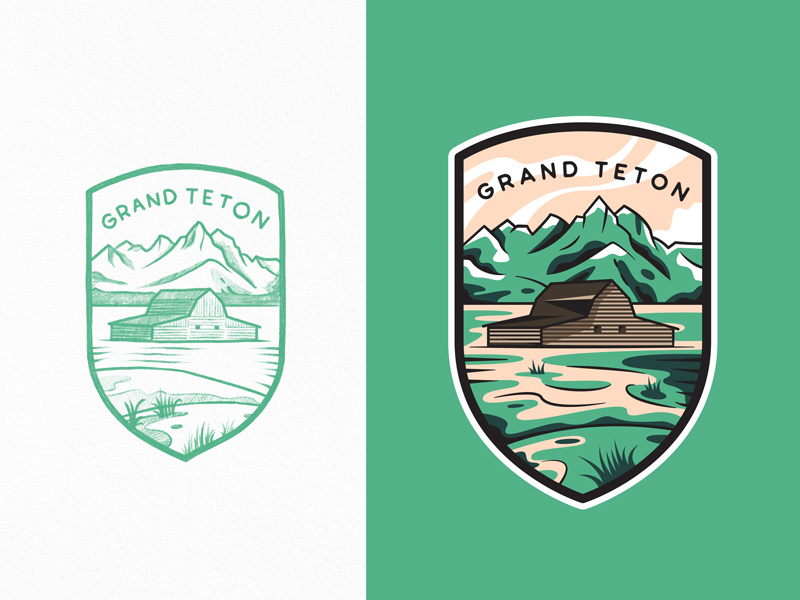 Grand Teton National Park by Alex Spenser for The Faces Studio on Dribbble