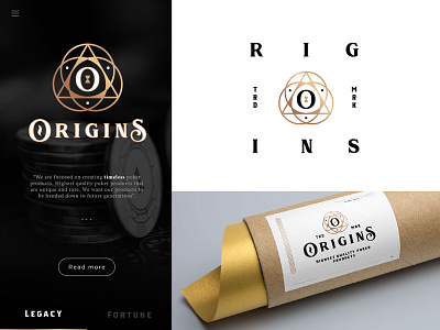 Origins Brand Identity badge branding hourglass identity lettering line art lineart logo outline packaging poker triangle type typography