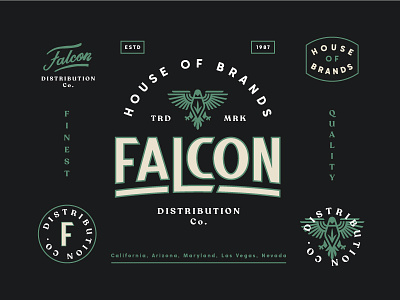 Falcon Branding System badge branding cannabis crest eagle falcon lettering logo logomark marijuana symbol type typography weed