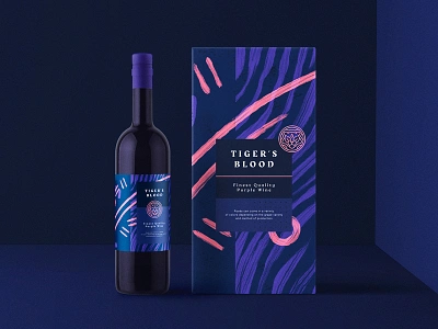 Tiger's Blood Packaging blood bottle branding logo logomark mark package packaging pattern responsivebranding symbol tiger typography wine