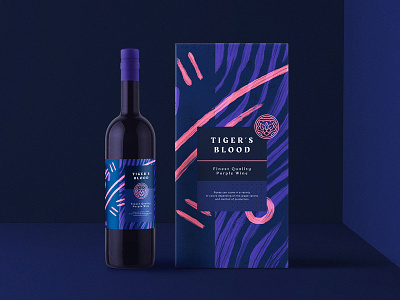 Tiger's Blood Packaging blood bottle branding logo logomark mark package packaging pattern responsivebranding symbol tiger typography wine