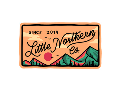 Little Northern Patch adventures apparel badge flat forest illustration lettering lineart logo nomad northern outdoors outline patch retro script travel type typography vintage