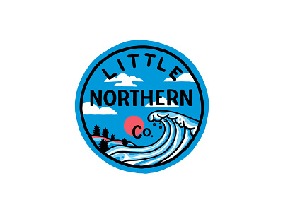 Wave Patch adventures apparel badge flat illustration lettering lineart logo nomad northern oceano outdoors outline patch retro travel type typography vintage wave