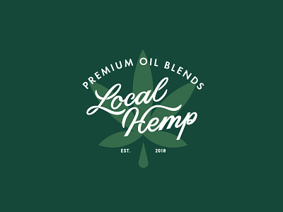Local Hemp badge branding cannabis cbd hemp lettering logo oil typography vector