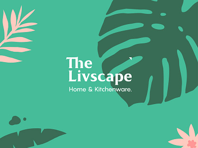 The Livscape Logo & Brand Identity branding home homeware house leaf leaves logo logo design logotype mark monogram outline plant summer tropical type typography