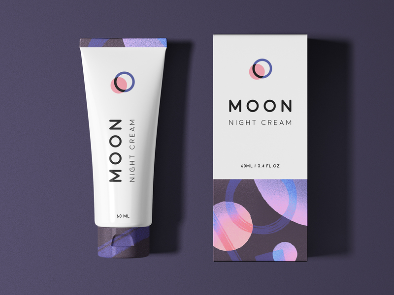 MOON Packaging study abstract branding design geometry illustration logo mark moon night packaging pattern planet solar system space texture type typogaphy universe