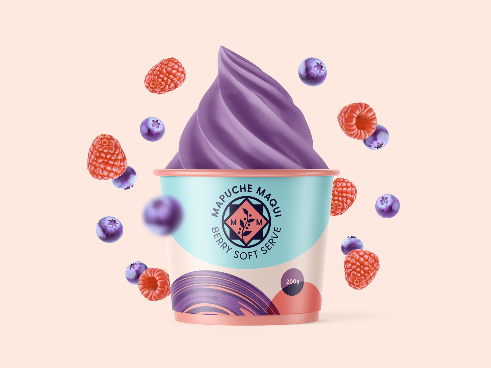 Soft serve. Ягоды мокап. Иконка для профессионалов дизайн упаковки.