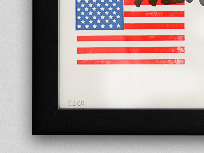 Gallery america art print flag frames gallery letterpress new
