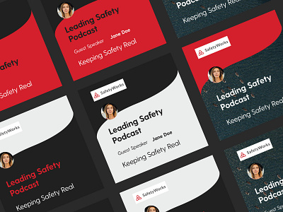 Podcast Safety Works Grid Style Concepts brand colour design podcast podcast art safety ui ux works