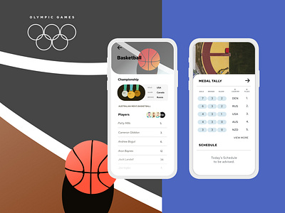 Olympics Pt.3 A basketball colour design figma illustration medals olympic games olympics ui