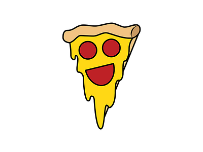 Happy Pizza art cheese crust food hangry hungry icon illustration pepperoni pizza true love vector