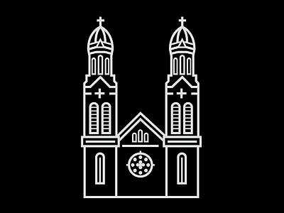 Steeple Icon #3 architecture building church cross drawing icon iconography steeple tower vector