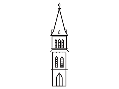 Steeples Icon #4 architecture building church cross drawing icon iconography steeple tower vector