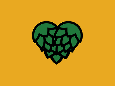 Hoppy Heart Icon art beer brew design drawing graphic hops icon logo vector