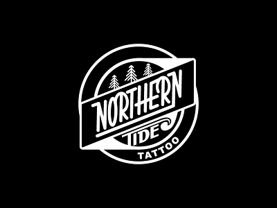 Northern Tide Logo badge illustration logo northern tide tattoo tide trees vector