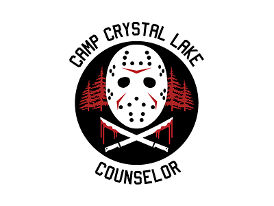 Camp Crystal Lake Counselor 13 13th art camp counselor design friday illustration jason mask vector