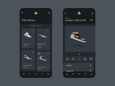Foot Locker UI app foot locker jordan product detail product page retro shoes ui