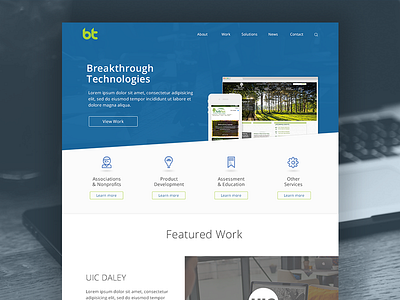 Home Page blue home landing page layout ui ux vector website