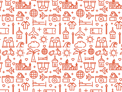 Pattern & Such binoculars cloud icon illustration orange pattern plane scooter sun ticket travel vector