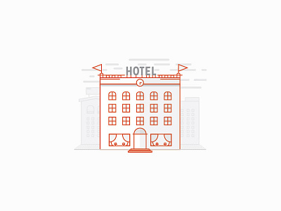 Hotelly branding building hotel icon illustration travel vector
