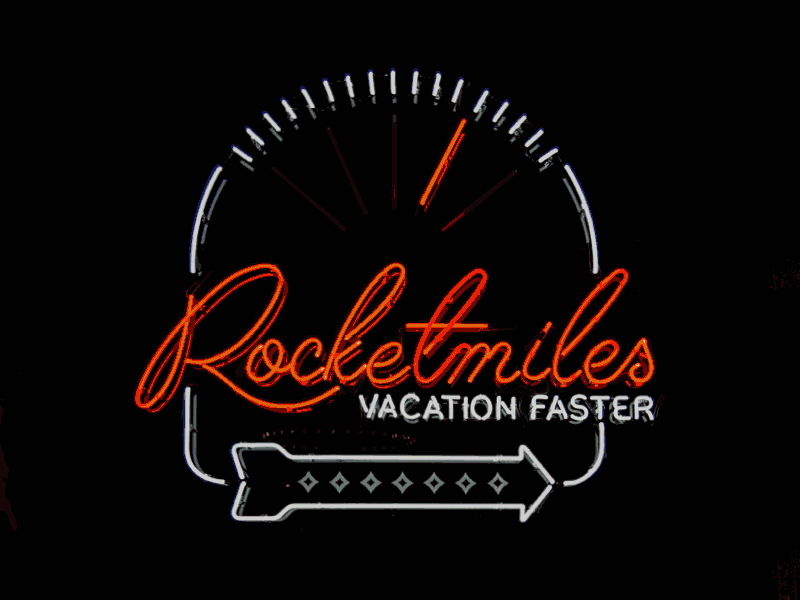 Neon Sign badge chicago illustration miles neon rocket script sign