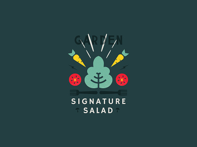 Salad branding garden icon illustration salad simple vegan veggies