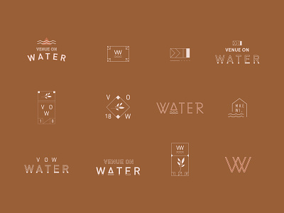 VOW badge branding clean simple venue water