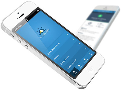 Beachwatch App branding flat design iphone web application web design