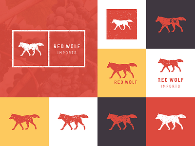 Red Wolf Imports Logo branding logo logo design red vector wine wolf