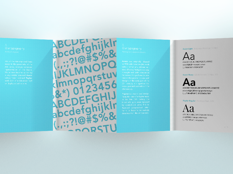 Brandbook Typography Pages style guide brand guidelines standards print blue identity brand