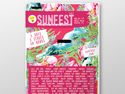 SunFest Poster music festival pink poster sunfest vibrant
