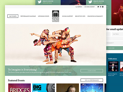Kravis Center Website art center performance art performing arts ui web design website
