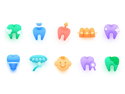 Some Teeth Icons dental design icon illustration teeth tooth ui