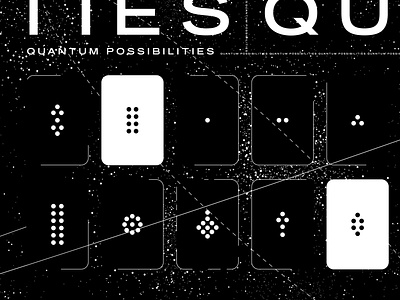 Quantum Computing Cards Illustration black and white cards editorial illustration minimal quantum quantum computing quantum mechanics space starfield stars strokes