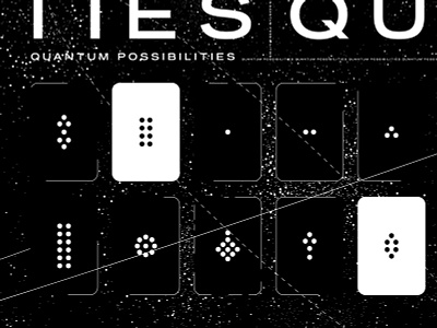 Quantum Computing Cards Illustration black and white cards editorial illustration minimal quantum quantum computing quantum mechanics space starfield stars strokes