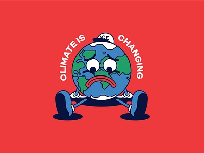 Baby Blue - Climate is Changing activism baby blue blue brand character climate climate change climate crisis design earth ice cap illustration mascot mascot design sad sad earth think of the children vector