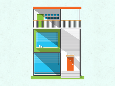 Flat House architecture design flat flat a day flataday house illustration model vector