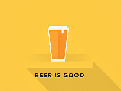 Beer Is Good amber beer bier design flat flataday vector yellow