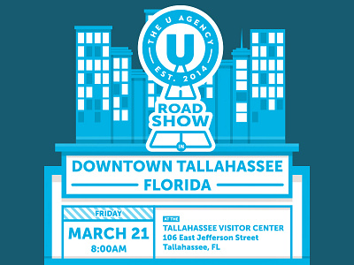 Onyx U Thomasville Header blue city design downtown flat florida minimal newsletter onyx tallhassee vector