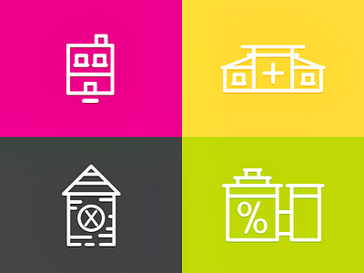 Math Buildings addition design division icons math minimal multiplication subtraction vector
