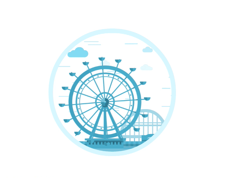 Bouncy Ferris Wheel Animation amusement animation bounce circle css design ferris flat fun minimal wheel