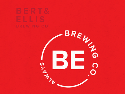 BE Brewing beer brewery brewing company design logo minimal proxima nova red typography