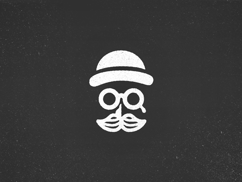 Death of a Salesman brand logo g bowler hat vintage retro vector minimal glasses moustache mustache