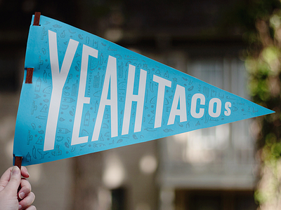 Yeah Tacos Flag blue celebration design flag mock pennant print taco time tacos thing vector yeah tacos