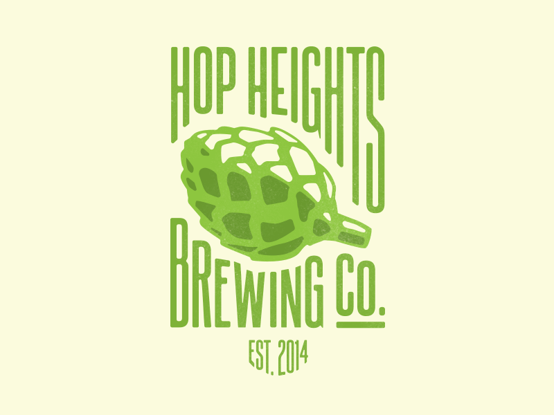 Hop Heights Badge badge beer brand brewing company craft beer design hops icon logo shadow vector