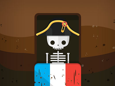 Super Dead Napoleon creepy cute dead flat french halloween minimal napoleon skeleton skull spooky vector