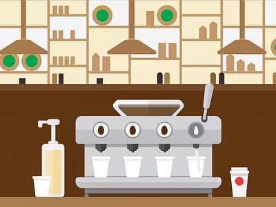 Espresso Machine barista cafe caffeine coffee design espresso flat game machine mixology ui vector